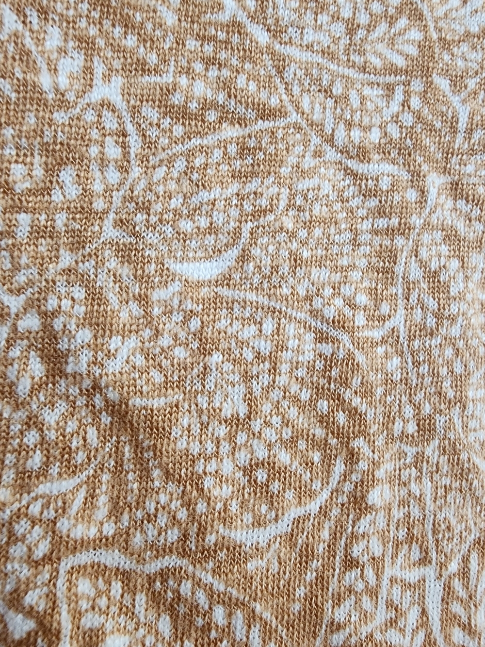 Nicole Miller Linen Top L Peachy Tan Floral Boxy Crop Cap Sleeve - Picture 7 of 10